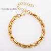 Cross-border Hot-selling Women's Coarse Stainless Steel Twist Bracelet Personalized High-end Sense Hip-hop Fashion Gold-plated