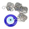 Blue Eye Ornament 4 Hollow Alloy Elephants Good Luck Evil Eye Hanging Decor Suspension Alloys Glass