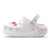 Crush Clog Cloud Puffs Graffiti Comfortable Hole Shoes Unisex White