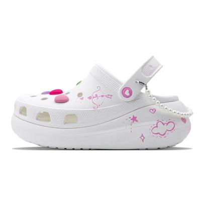 Crush Clog Cloud Puffs Граффити Удобная обувь с отверстиями Унисекс Белый