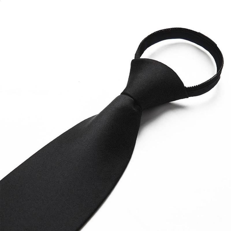 Black Clip On Tie Security Tie Doorman Steward Matte Black Funeral Tie