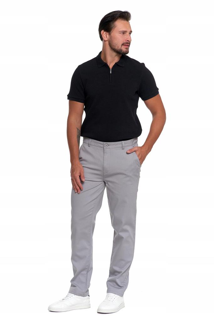 Men's Cotton Trousers Classic Chinos Pockets Elegant MORAJ 33 GREY