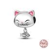 Original Owl Beads 100% 925 Silver Lucky Cat Elephant Charms Fit Original 925 Bracelet DIY Jewelry Making Women's Gift