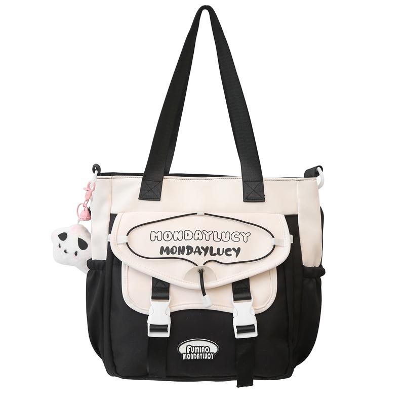 Сумка через плечо с цветными блоками, женская, большая вместительная сумка-тоут, легкая сумка, студенческая сумка через плечо