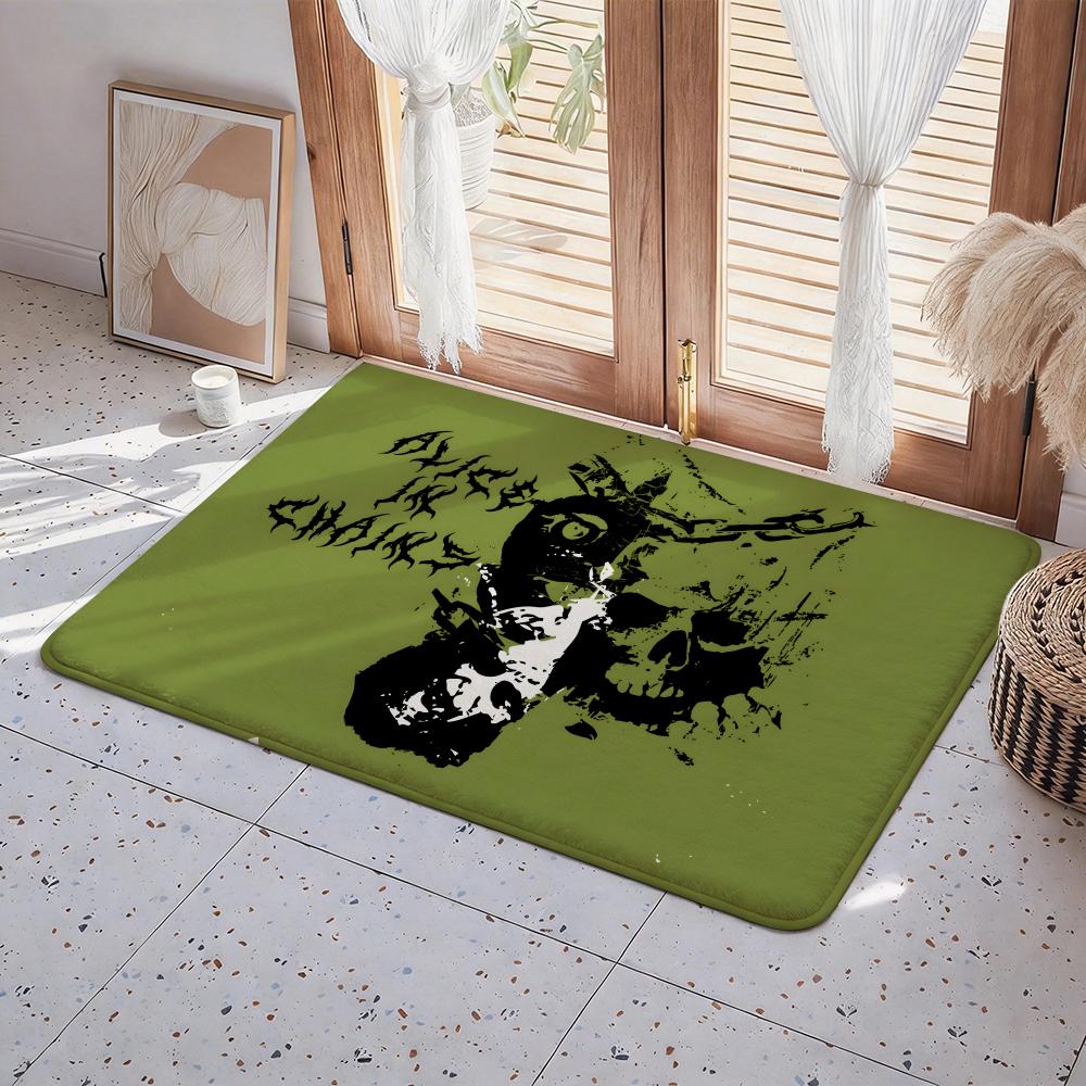 Retro Music Alice In Chains Floor Mat Eco Flannel Doormat Non Slip Odorless Indoor Floor Rug Soft Short Plush Home Mat