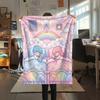 1 шт. Фланелевое одеяло с принтом Little Twin Stars, Высококачественное, Для всех сезонов, Декор для дома, Тепло и уют, Идеально для рождественских подарков