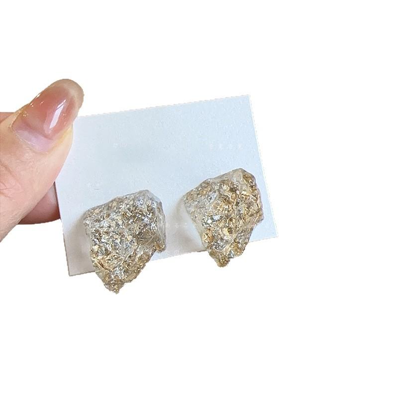 Серебряные иглы неправильной формы серьги-гвоздики из смолы корейская версия простых серег с индивидуальностью модные простые серьги с чувством дизайна нишевые