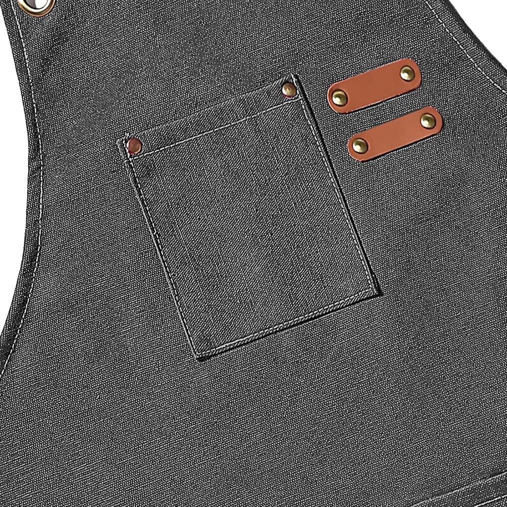 Водонепроницаемый хлопковый фартук с 3 карманами, фиксированной крестообразной пряжкой сзади, прочный регулируемый фартук для дома, барбекю, кофейни, рабочий фартук, кухонный фартук