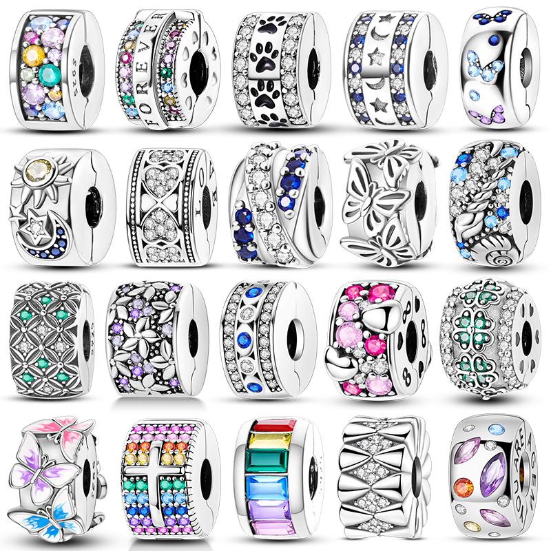 Шармы Оригинальные Фиксирующий Зажим Бусина Подходит для Браслета Ожерелья Для Женщин Шарм Медная Позиционирующая Пряжка Роскошные Diy Украшения