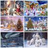 DIY Santa Claus 5D Diamond Painting Full Round Drill Mosaic Cross Stitch Kits Rhinestone Snowman Christmas Gift Home Decor