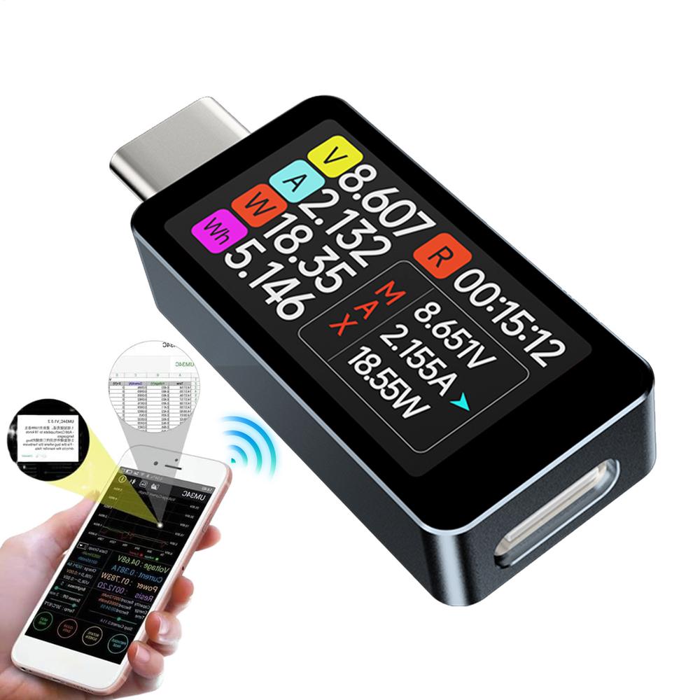 28V Multi-function Digital Display DC Voltage Ammeter Power Meter Type-c Cell Phone Charging PD3.1 Tester