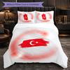Turkey Football Pattern 3 Pieces Bedding Set Soft Microfiber Duvet Cover with Pillow Cases for Bedroom