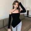 Halter Tops for Women Long Sleeves Casual T Shirts Off The Shoulder