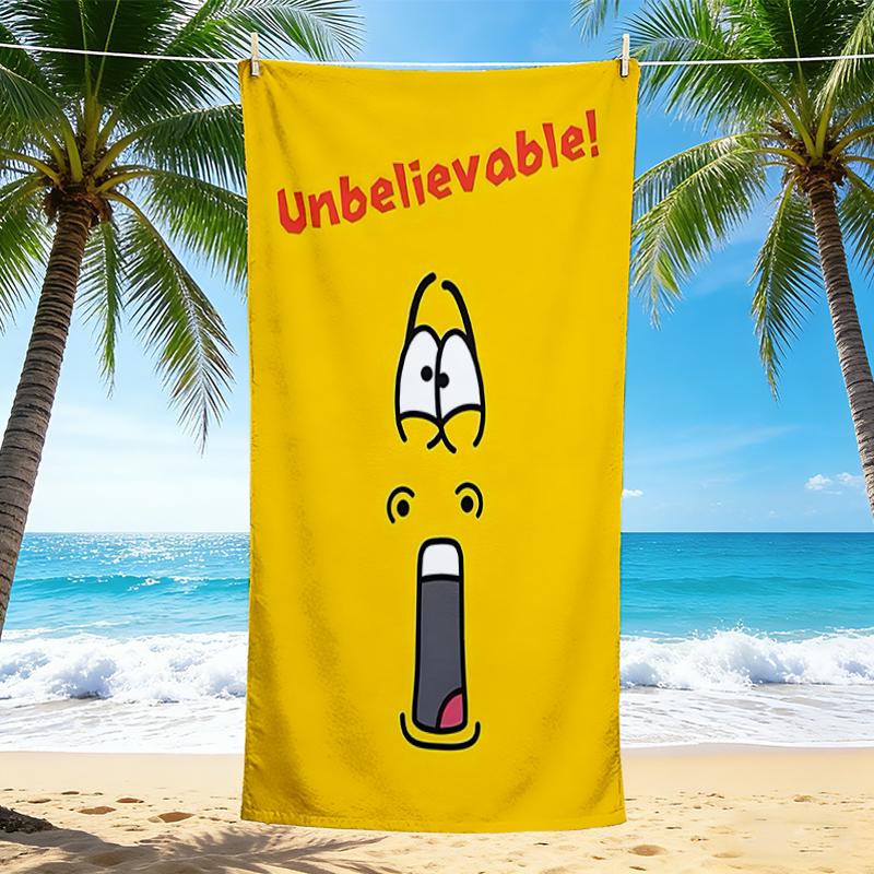 1Pc Unbelievable Expression Art Beach Towel, Quick Dry, Multi-Use for Beach Pool Gym Yoga Home Travel, Christmas, Halloween, Xmas Gift M929202