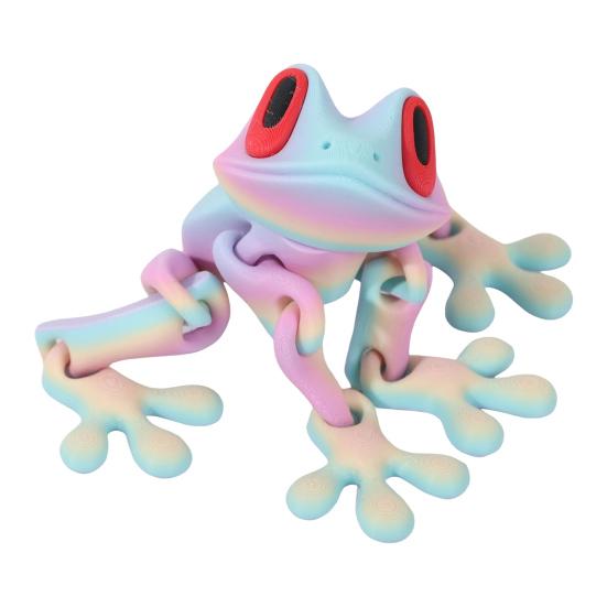3D-печатная магнитная игрушка-лягушка с подвижными суставами, магнит на холодильник в виде лягушки, шарнирная подвижная модель лягушки, фигурка, украшение, орнамент