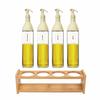 Round Square Kitchen Storage Shelf Bamboo Oil Bottle Rack Seasoning Can Storage Rack  Resturant
