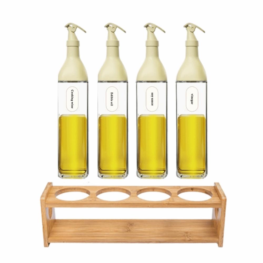 Round Square Kitchen Storage Shelf Bamboo Oil Bottle Rack Seasoning Can Storage Rack Resturant