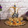 1set Metal Wine Drinking Cups With Tray Tea Service Set Vintage Hip Flask Set  Household Ornaments