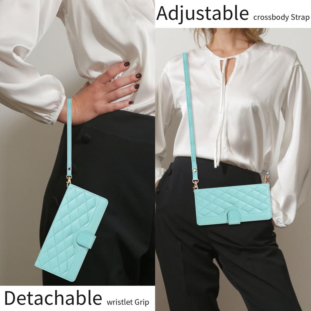 Для OnePlus Nord CE5 5G/OnePlus Ace 5 Racing 5G Чехол-кошелек Ромбовидный кожаный чехол для телефона с ремешком