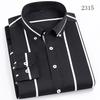 Men's Long Sleeve Casual Shirts No Iron Striped Button Up Square Collar Soft Skin New Style Daily Business Dress Shirts Clothing