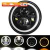 1 шт. 7-дюймовые светодиодные фары DRL Hi/Lo Beam 50 Вт Halo Ring Amber Angel Eye для JEEP Niva Motorcycle Lada Offroad 4x4 UAZ 12 В 24 В