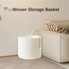 Плетеная корзина для хранения, декоративная корзина из натуральной веревки с ручкой, большая вместительная корзина для хранения игрушек, органайзер для одежды
