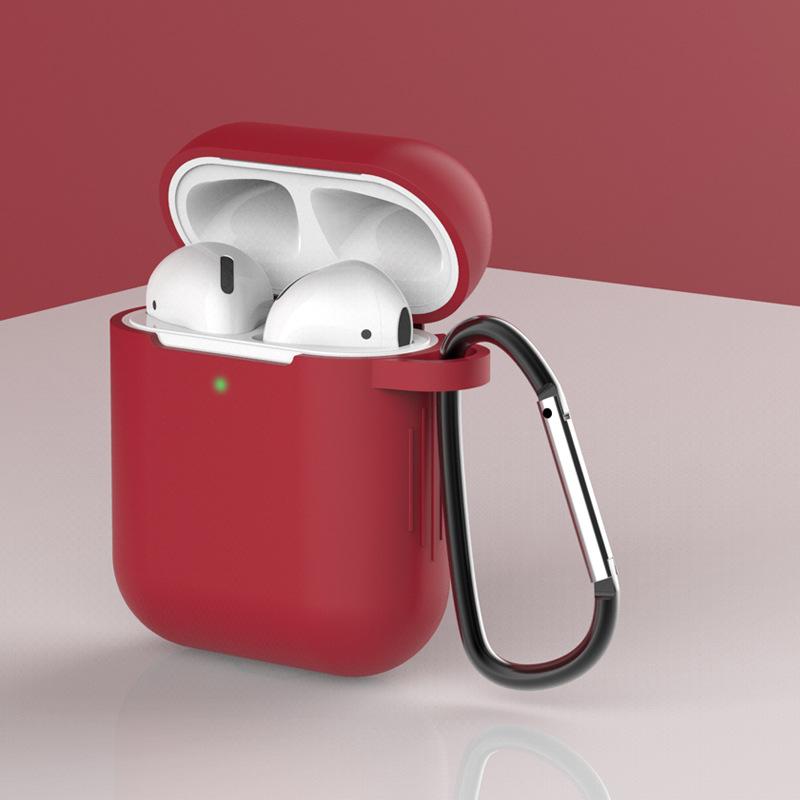 Сплошной цветной силиконовый мягкий чехол для Airpods 1/2, жидкий силиконовый беспроводной Bluetooth-наушник, защитный чехол для Airpods 2