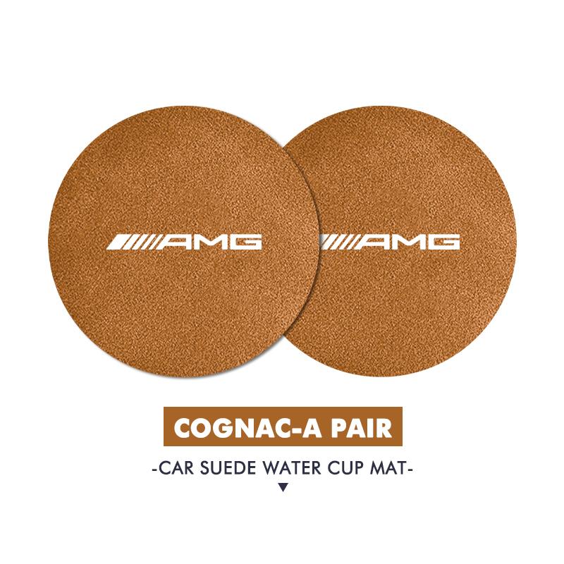 2pcs Car Coasters Water Cup Slot Non-Slip Mat Drink Holder Pad For Mercedes Benz AMG W204 W205 W203 W211 W201 W210 W108 W124 XRP8