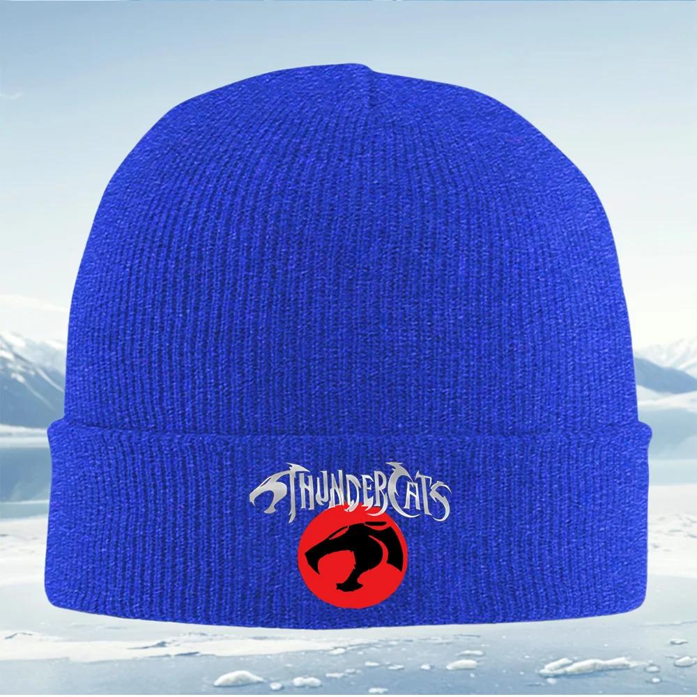 Логотип головы ThunderCats красный круг кошачий Унисекс Женский Унисекс Вязаная шапка Бини Шапка-колпак Зимняя Теплая Рождественская Уличная C