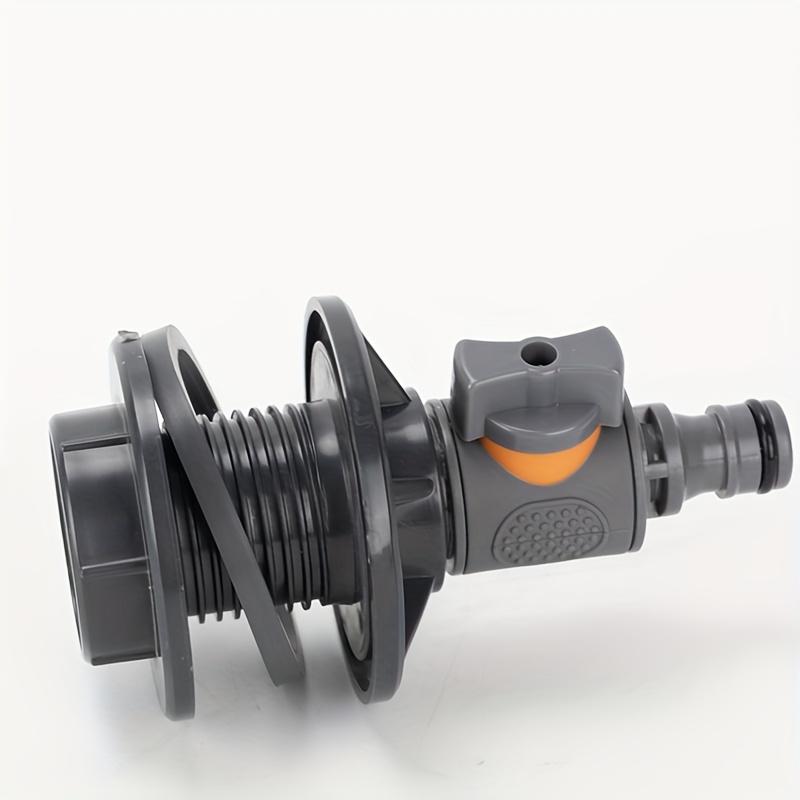 2 шт. ПВХ/IBC Адаптер для бочки для воды, Адаптер для резервуара для воды с клапаном, Комплект соединителей для сбора дождевой воды для быстрой установки, Соединитель с наружной резьбой