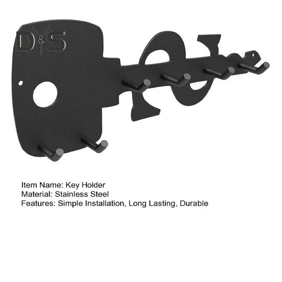 Настенный держатель для ключей, стойка для хранения, устойчивая к ржавчине, прочная, несущая, простая установка, экономящая место органайзер, крючки для ключей