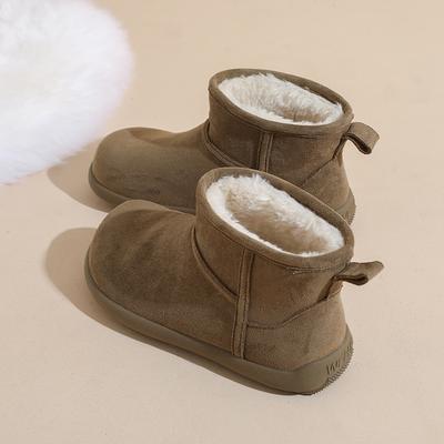 Женские ботильоны Birkenstock 2025 новая зима женская обувь флис утолщенные зимние ботинки женская обувь ретро нескользящая хлебная хлопковая обувь