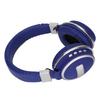 LX‑510BT Bluetooth Headset Folding Plug In Comfortable Leather Ear Cups Music Headphones for PC Phone Blue