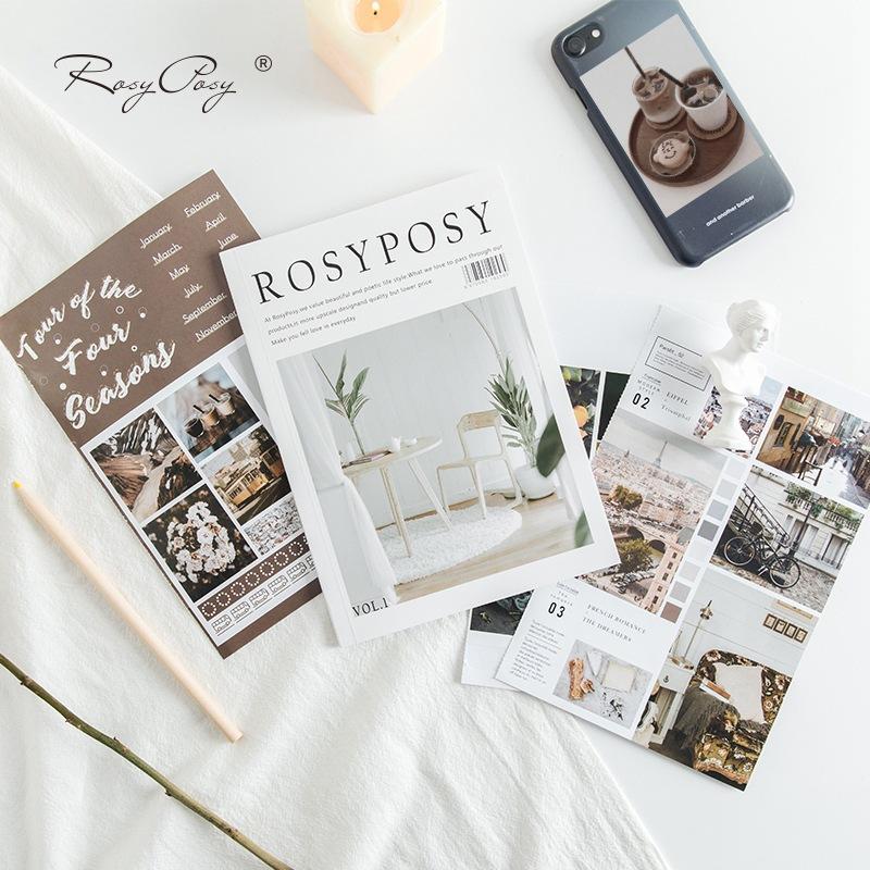 RosyPosy Soft Lifestyle, Magazine Book Handbook Material Book Sticker DIY Handbook Tools Decorative Sticker