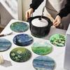 Подставки под стаканы Van Gogh Diatomite, впитывающие коврики для раковины, обеденный стол, теплоизоляция, противоскользящий коврик, креативная круглая подставка под стакан