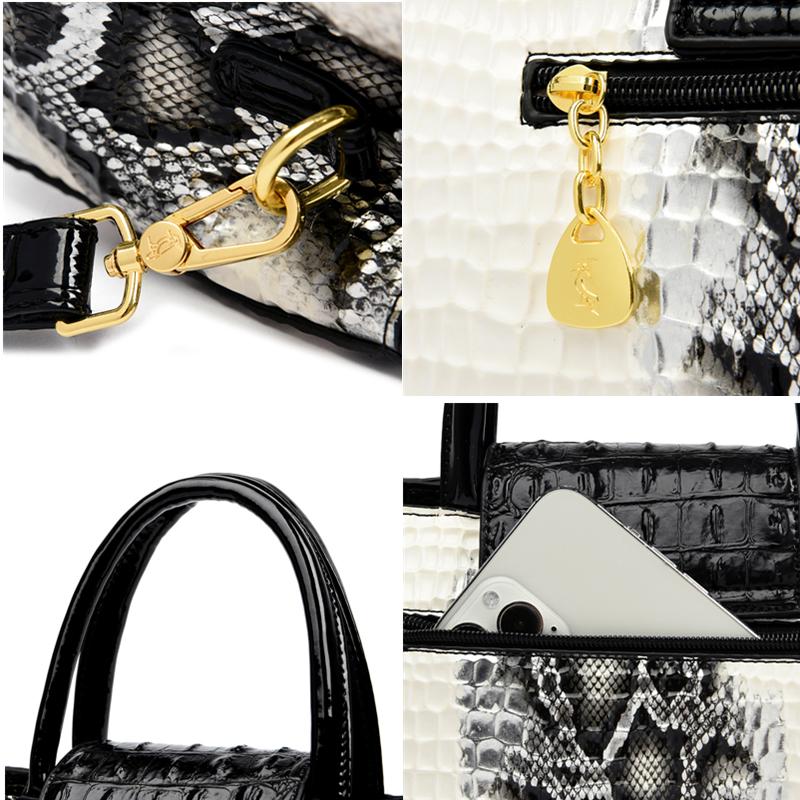 Luxury New Crocodile Cowhide Women's High Quality Leather Bag Large Capacity Female One Shoulder Handbag Boston Pillow Bag