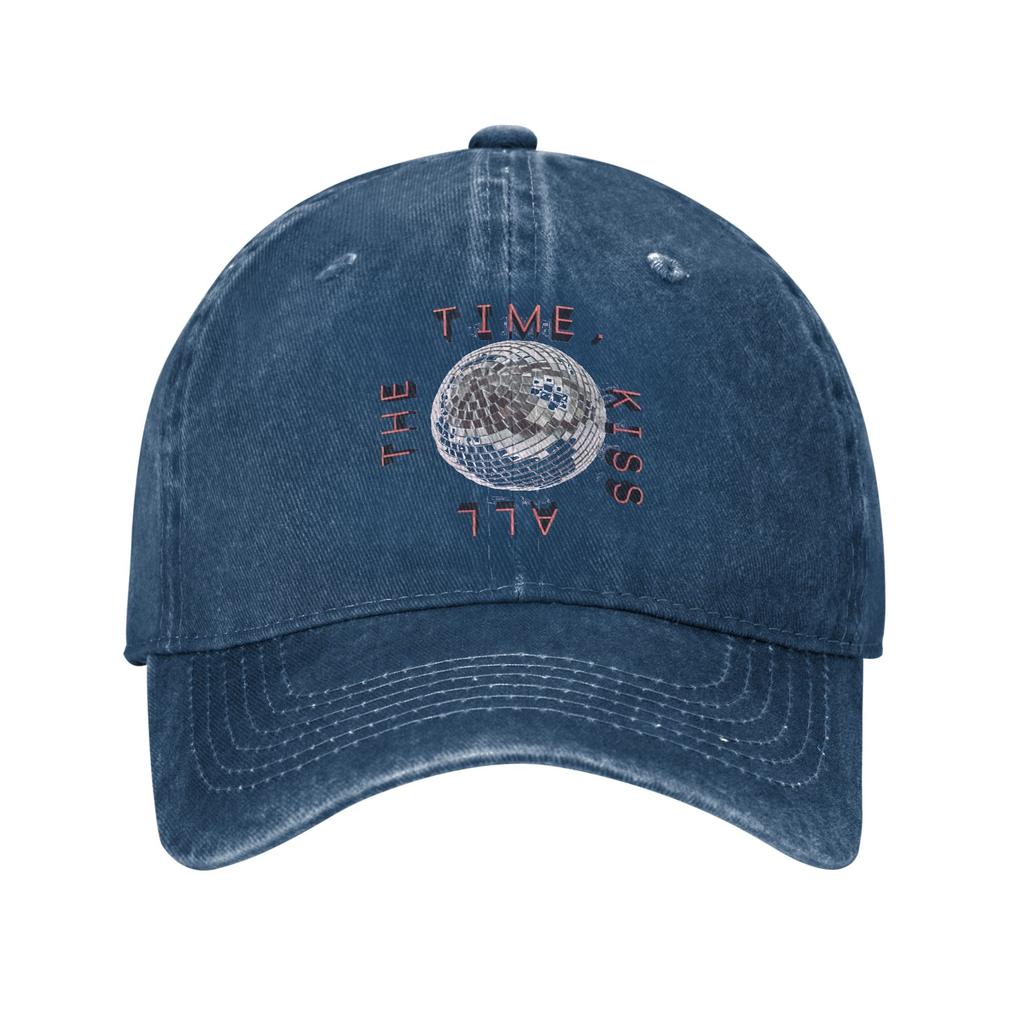 Harrys Styles Kiss All the Time Disco Occasionally Baseball Cap Unisex Women Distressed Denim Sun Cap Adjustable Fit Hats Cap