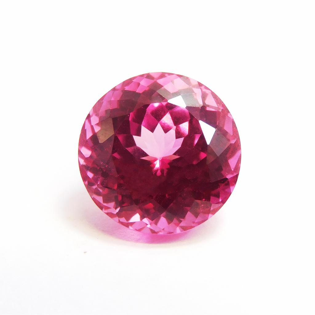 Natural Pink Sapphire Loose Gemstone Round Cut 18.45 ct September Birthstone for Gem Collections