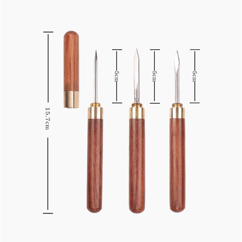 Professional Tea Knife Creative Sandalwood Stainless Steel Tea Knife Pu'er Special Tea Needle Kung Fu Tea Set Spiral Tea Knife