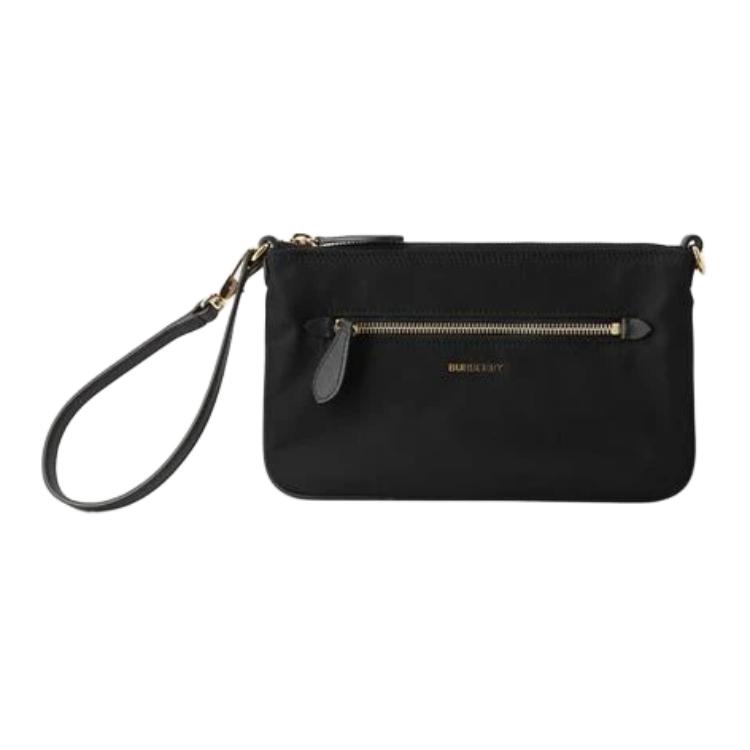 Burberry Metallic 3D Letter Logo Nylon Shoulder Bag Women Shoulder Bag Black 81092711