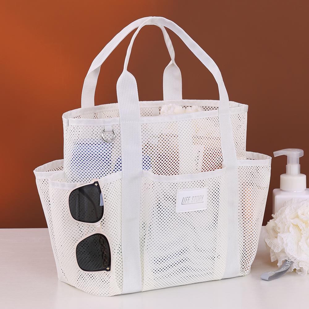 9017 Mesh Beach Bag Outdoor Swimming Toiletries Storage Tote Portable Cosmetic Handbag
