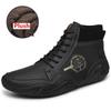 Мужская оригинальная обувь Зимние ботинки Кожа 2025 Зима Новые ботильоны Теплые плюшевые Повседневные хлопковые ботинки Модная обувь для ходьбы