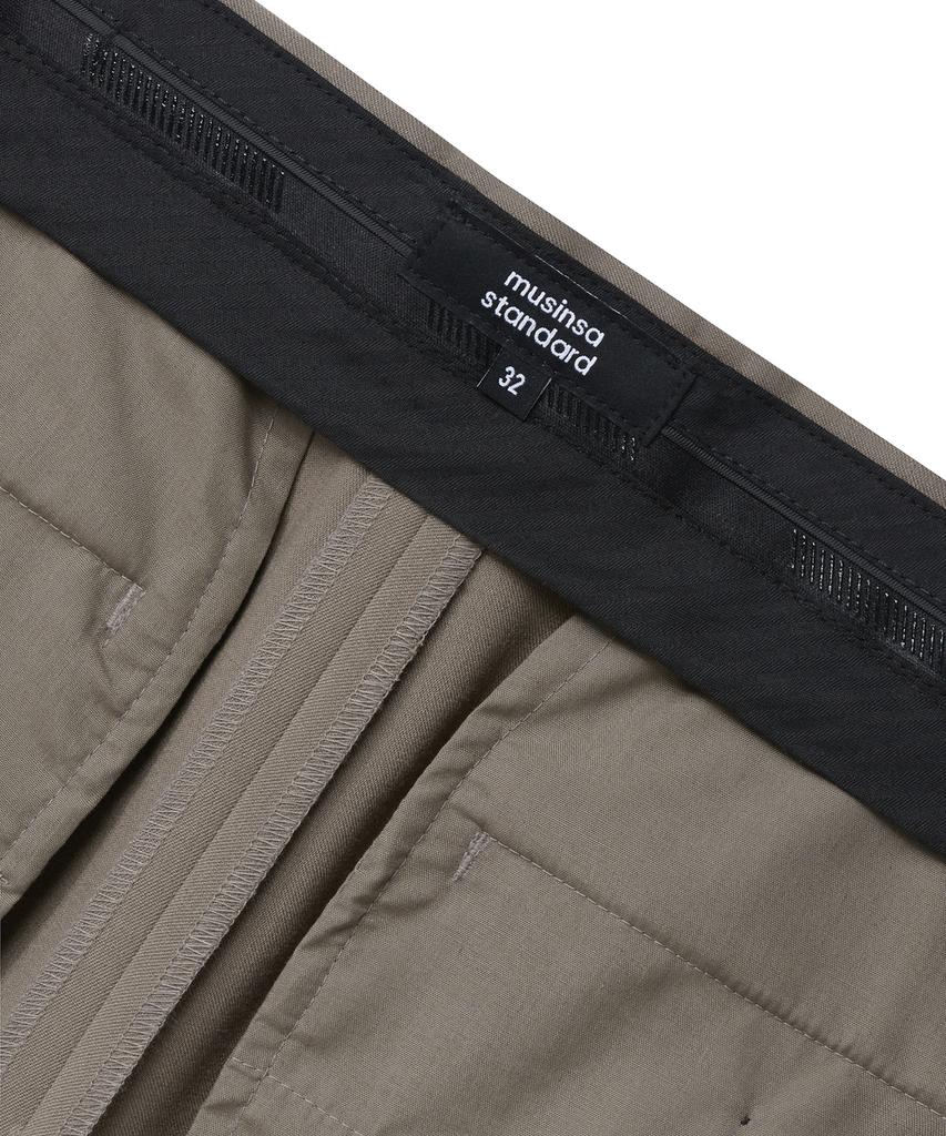 MUSINSA STANDARD Semi Bootcut Hidden Elastic Waist Slacks [Dusty Beige]
