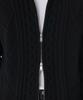 Musinsa Standard Aran Cable Knit Hooded Zip-Up [Black]