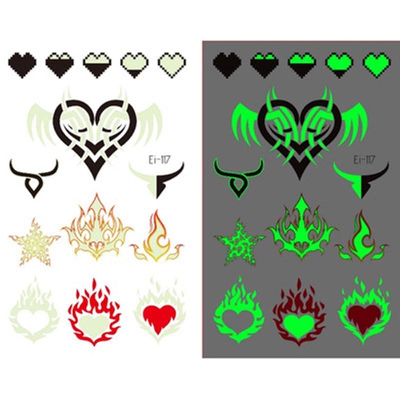 Tattoo Sticker TotemSymbol Flame Stars Moon Flash Luminous Tattoos Wolf Body Art Arm Waterproof Temporary Fake Tatoo Women Men