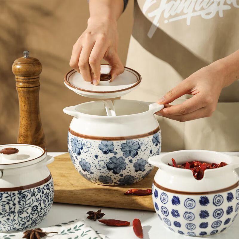 MENGTING Керамический универсальный горшок с крышкой и ложкой