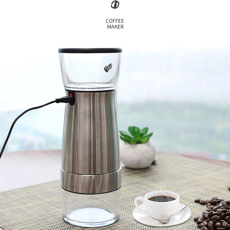 Портативная электрическая кофемолка, перезаряжаемая от USB, ручная кофемолка из нержавеющей стали, кофемолки, кухонные аксессуары