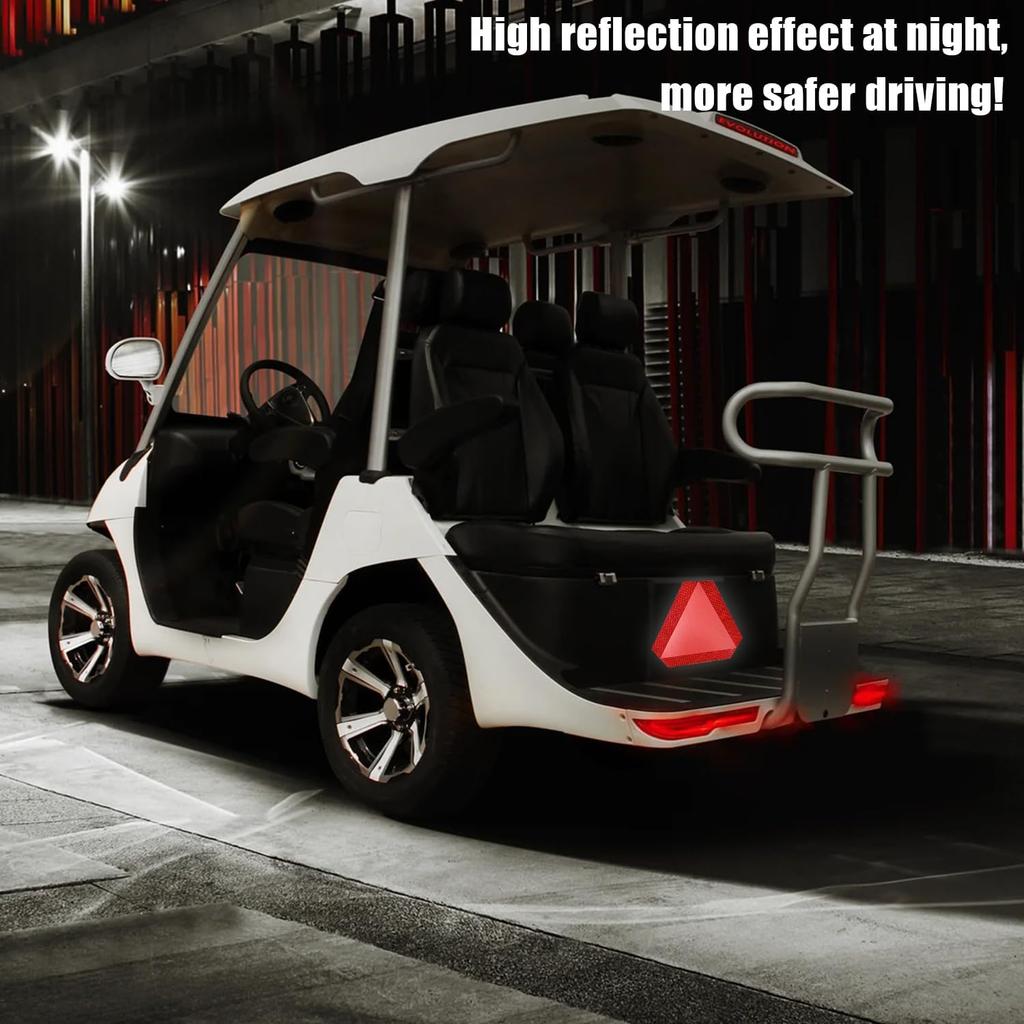 Slow Moving Vehicle Sign 2 Pack,7"X8" Diamond Grade Reflective Sticker,Car Safety Sticker And Decal,SMV Sign For Golf Cart(Red,2Pack)