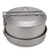 Camping Cookware Set Titanium Pot and Fry Pan Set with Lid and Foldable Handles for Outdoor Camping Hiking Backpacking