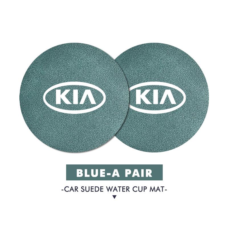 BBED7 Car Suede Coaster Anti-Slip Water Cup Pad Bottle Holder Mat Accessories For KIA Ceed Sportage Rio K2 Optima Cerato Proceed Venga